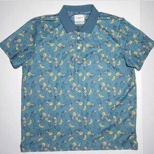 Goodfellow and Co. Mens Teal Green Cocktails and Drinks Polo Size XL